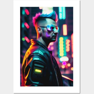 Abstract Cyberpunk Man Posters and Art